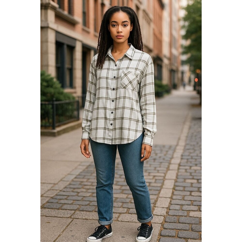 MAGELLAN Outdoors Women's Boyfriend Fit Plaid Shirt 3X
